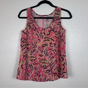 NIC+ZOE Pink and Black Patterned Tank Top